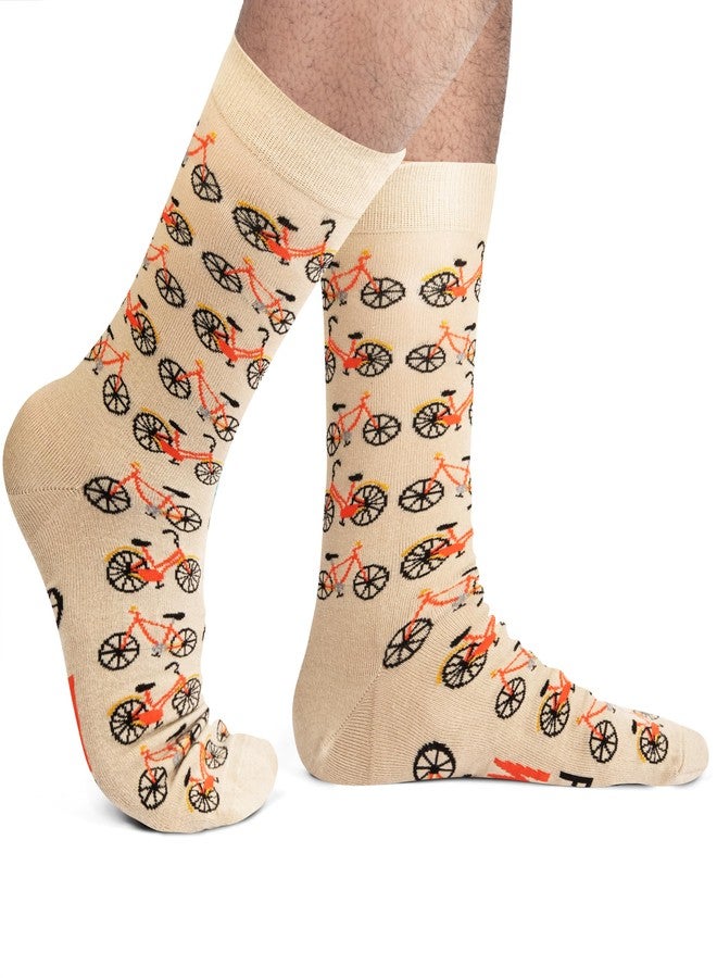 Lavley Born to Bike Socks - Funny Cycling Socks for Men and Women - Novelty Gift for Cyclists and Riders Who Love Outdoor Sports - One Size Fits Most - Image 2
